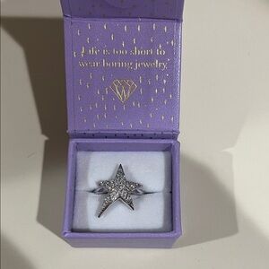 Melinda Maria Silver Starburst Ring